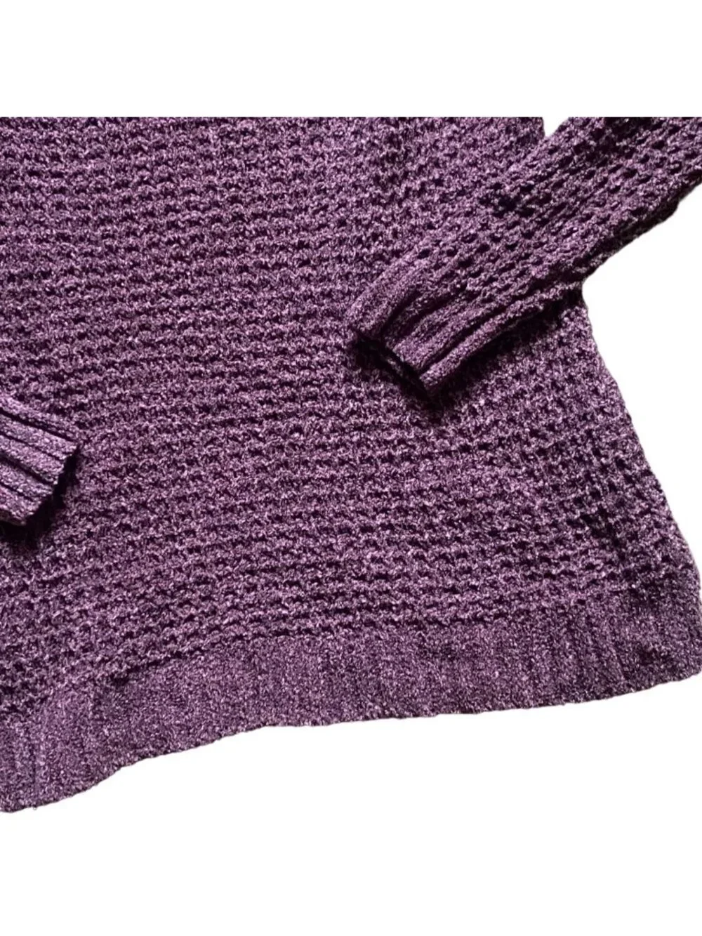 Christopher & Banks Chunky Knit Soft Sweater-Purple-Size Large-GUC